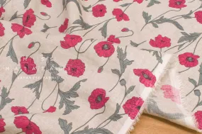 100% linen Hokkoh Poppies III - pink