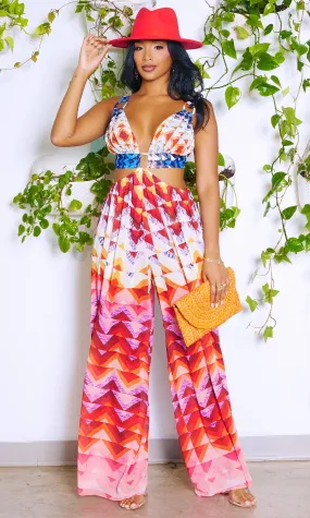 All about Prints | Cutout Wide Leg Jumpsuit