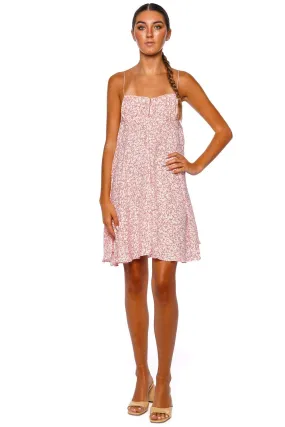 Anessa Calla Print Gathered Mini Dress