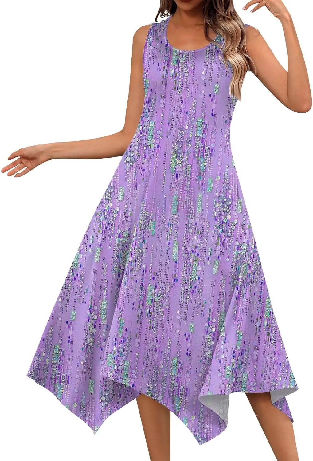Azeralia Summer Dress Sleeveless Midi Dress for Women Sundresses for Women 2024 Sundress Plus Size Bodycon Dresses for Women