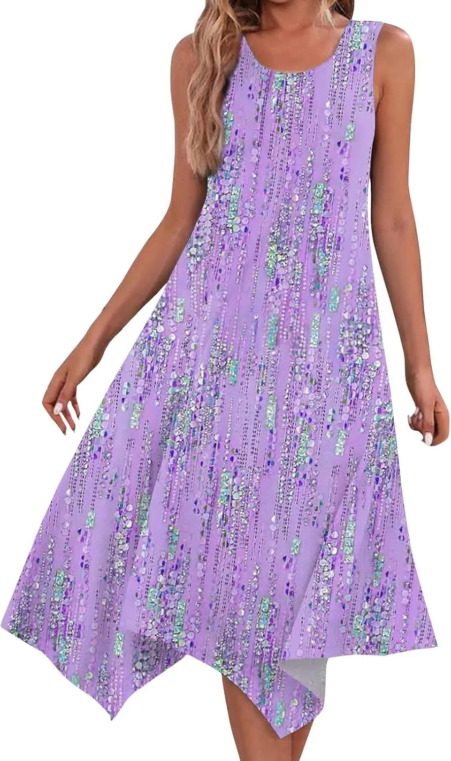 Azeralia Summer Dress Sleeveless Midi Dress for Women Sundresses for Women 2024 Sundress Plus Size Bodycon Dresses for Women