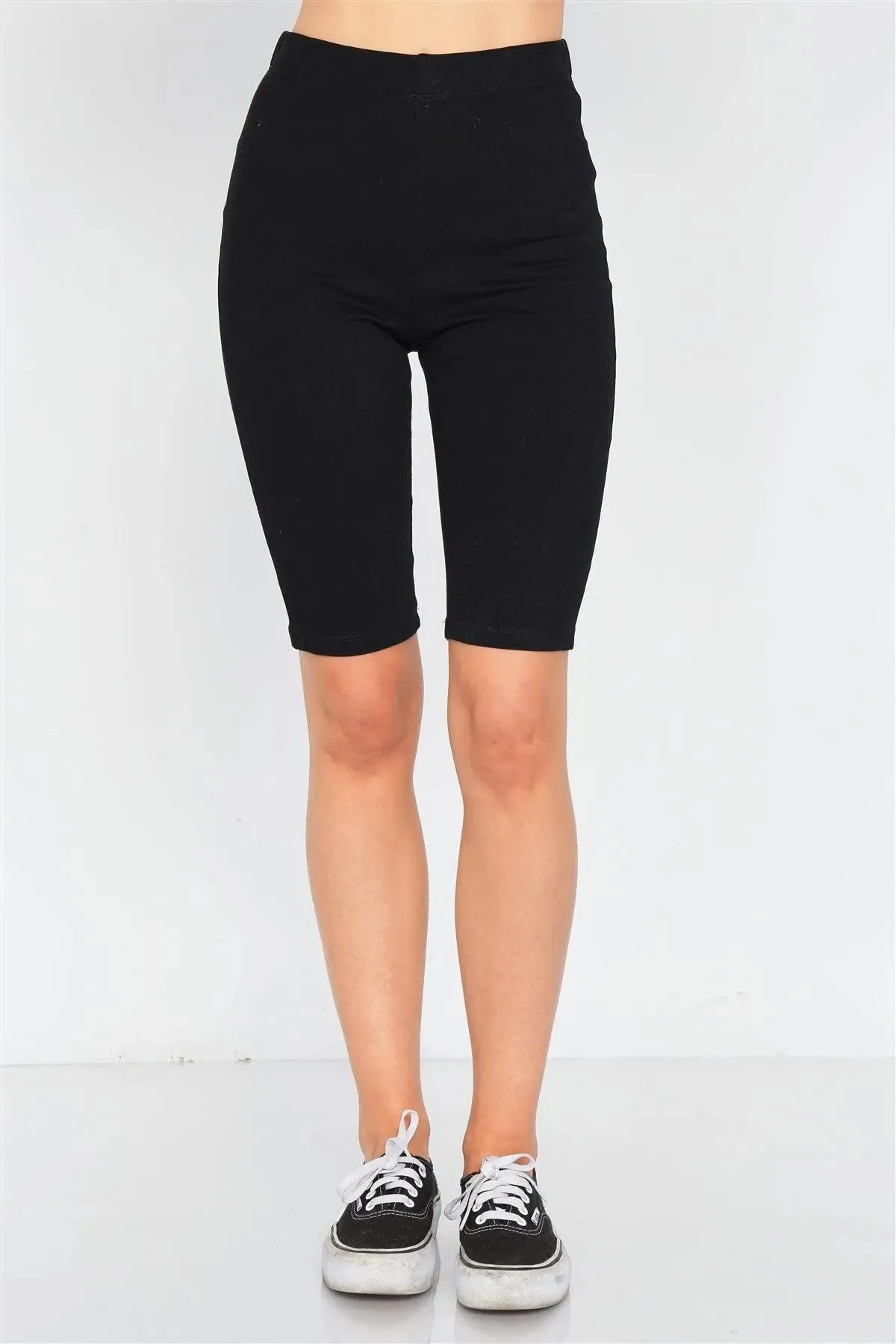 Black Stretchy Athletic Biker Shorts /3-2-1