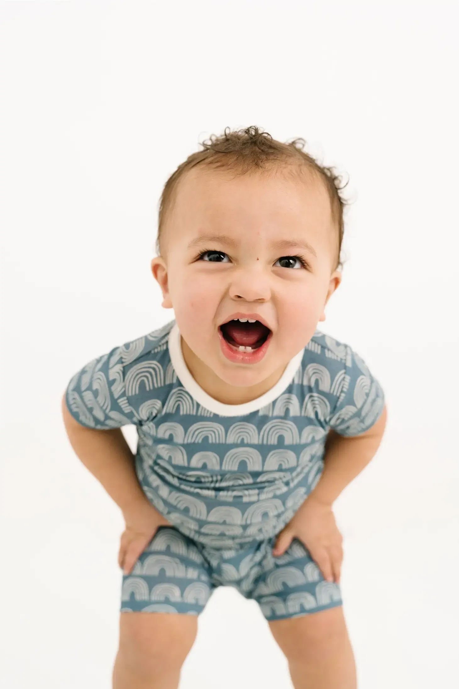 Blue Rainbows Bamboo Shorts Set