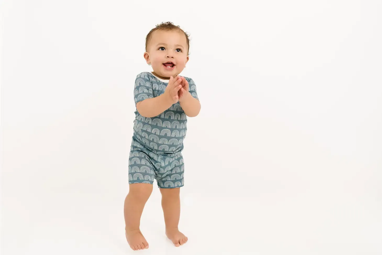 Blue Rainbows Bamboo Shorts Set