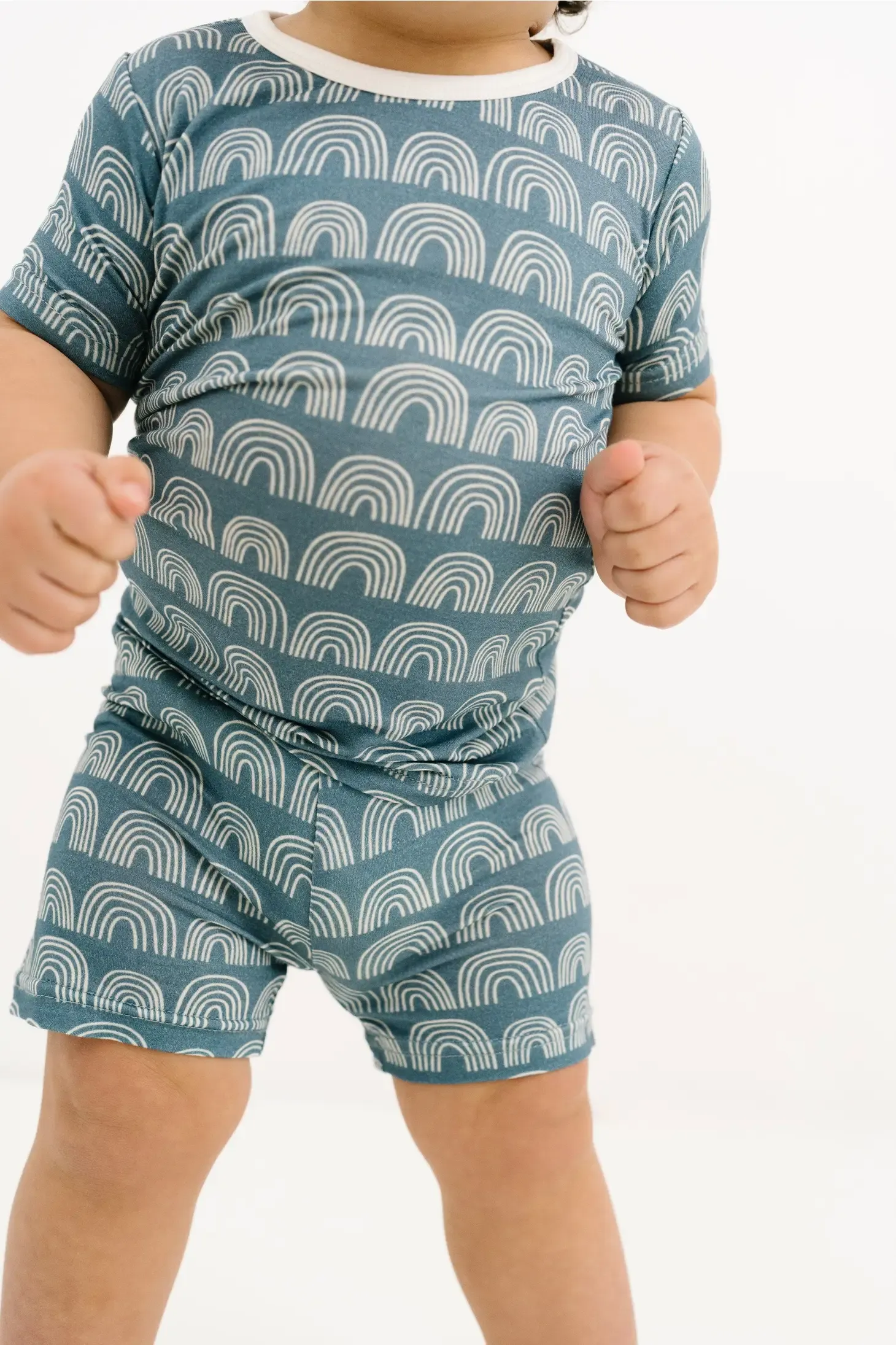 Blue Rainbows Bamboo Shorts Set