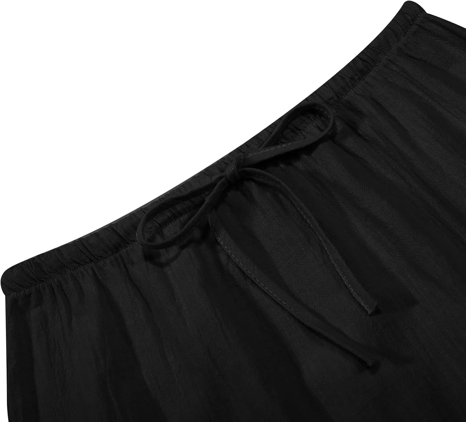 Boho Skirts for Women,2025 Summer Cotton Linen Maxi Skirts Drawstring a Line Long Skirt Trendy Casual Low Rise Skirt