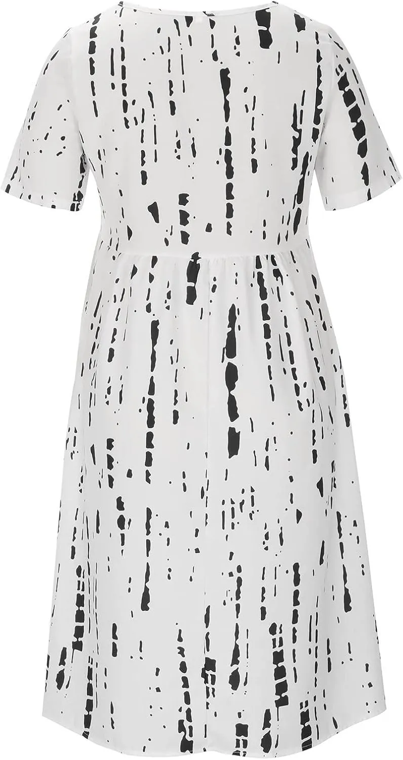 Ceboyel Maxi Dresses for Women 2023 Short Sleeve Casual Tshirt Dresses Floral Print Long Dress Trendy Summer Boho Clothing