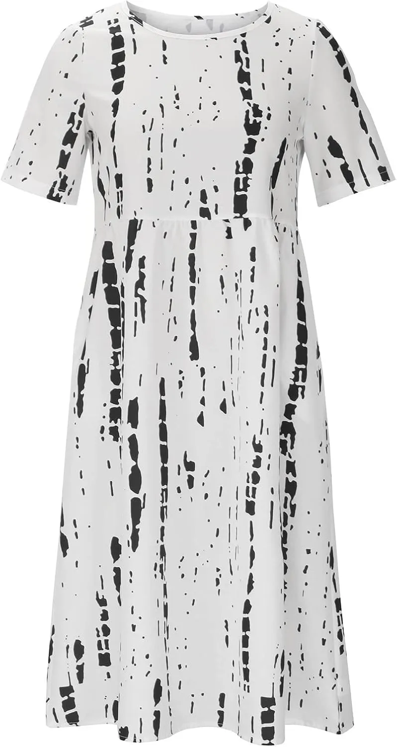 Ceboyel Maxi Dresses for Women 2023 Short Sleeve Casual Tshirt Dresses Floral Print Long Dress Trendy Summer Boho Clothing