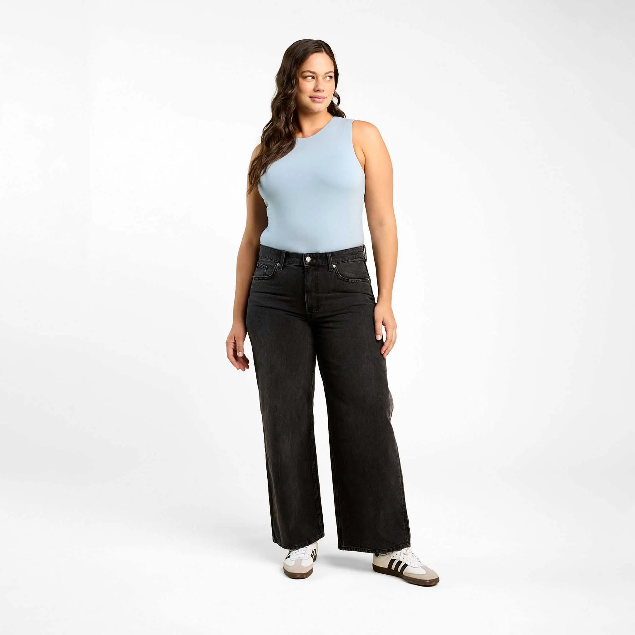 Cotton Stretch Classic Crewneck Tank Bodysuit | Mist