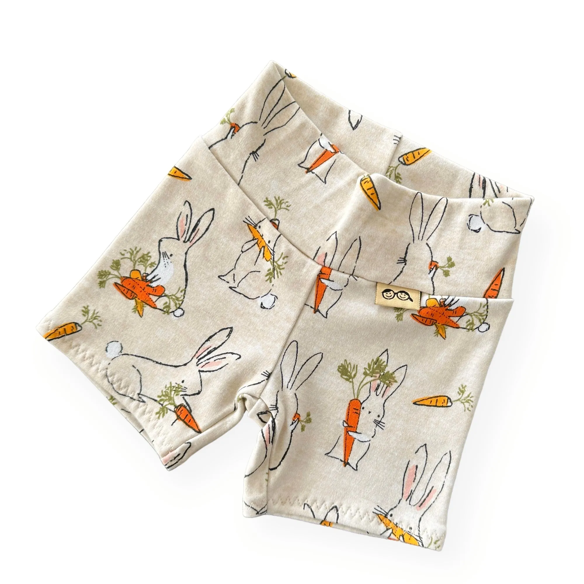 Easter Bunnies with Carrots Biker Shorts