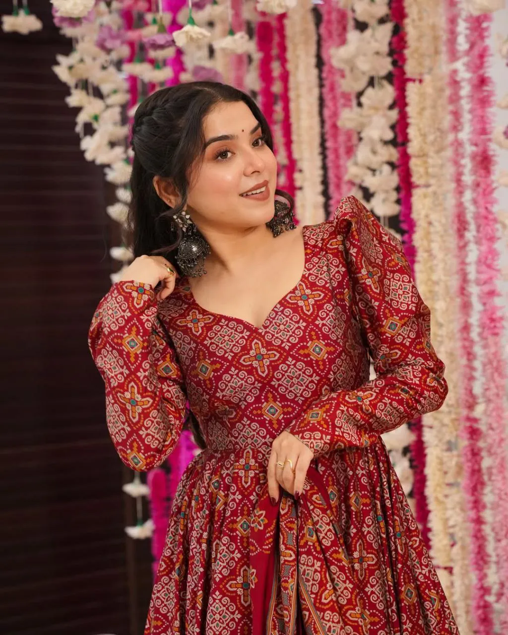 Elegant Designer Soft Cotton Printed Anarkali Palazzo Suit