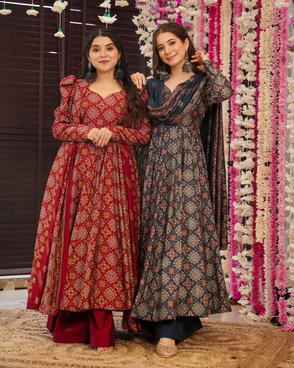 Elegant Designer Soft Cotton Printed Anarkali Palazzo Suit