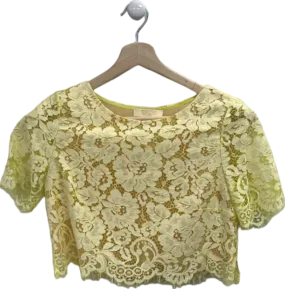 Erin Yellow Lace Crop Top Size UK 10