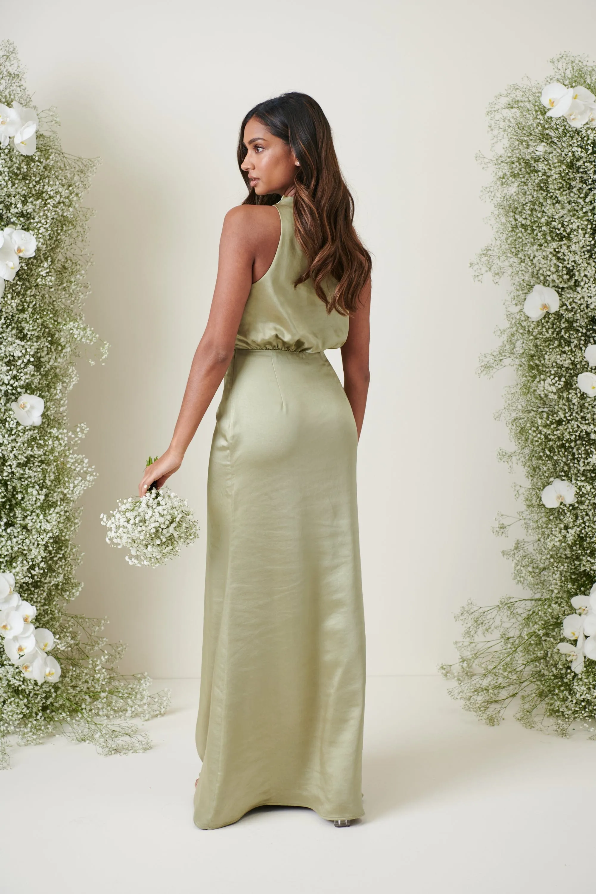Farrah Maxi Bridesmaid Dress - Matte Olive
