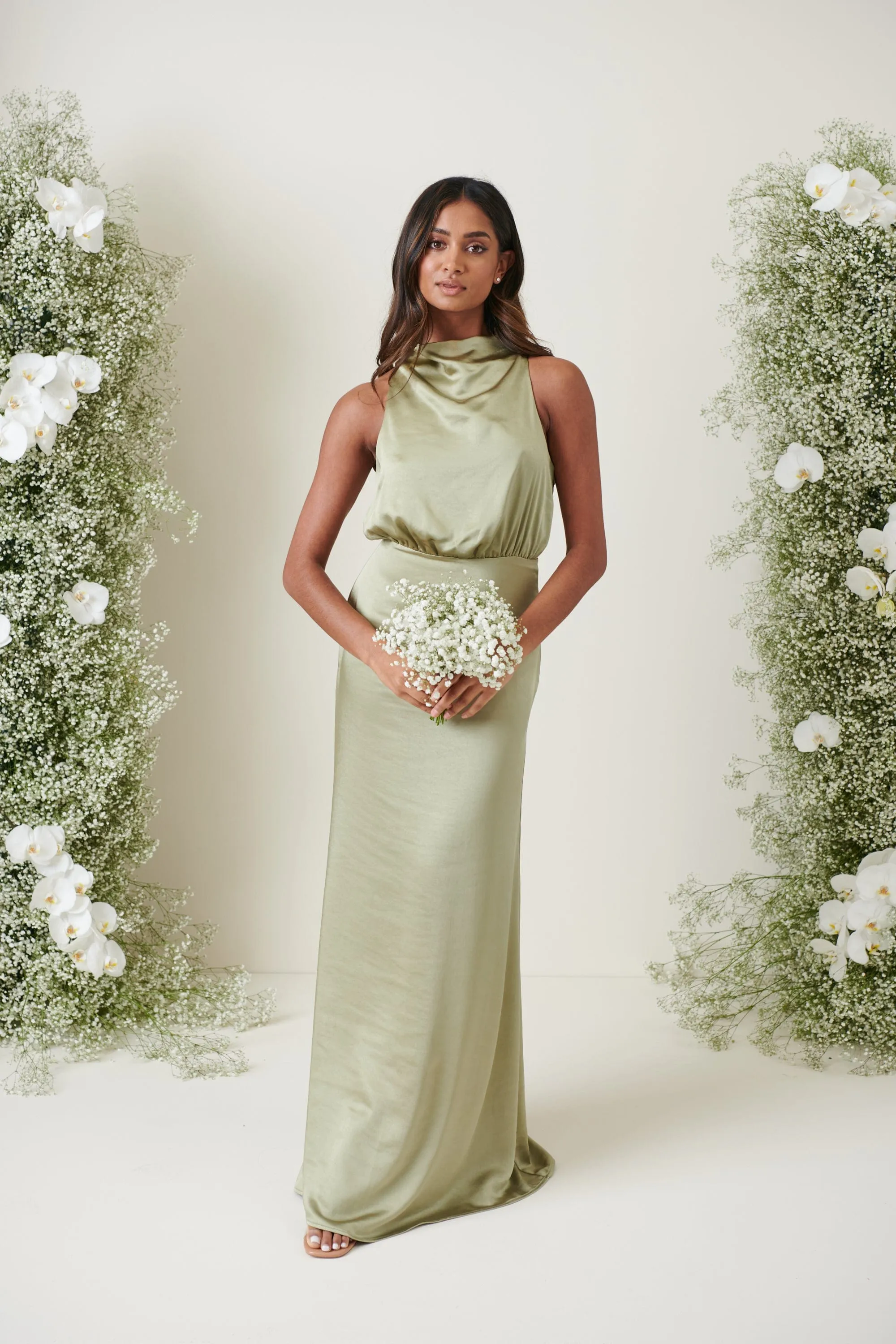 Farrah Maxi Bridesmaid Dress - Matte Olive