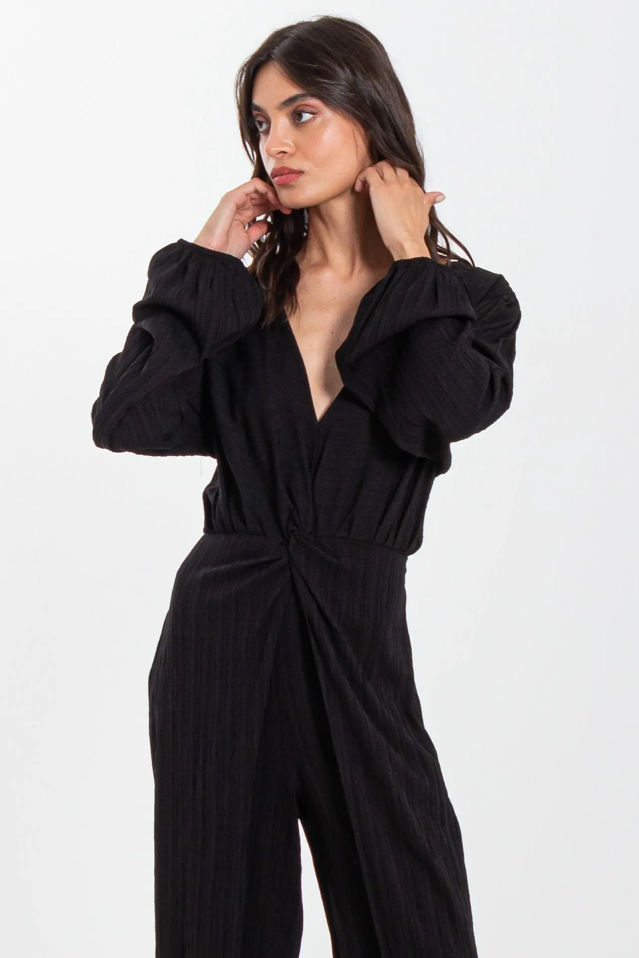 FLOWY TEXTURED JUMPSUIT