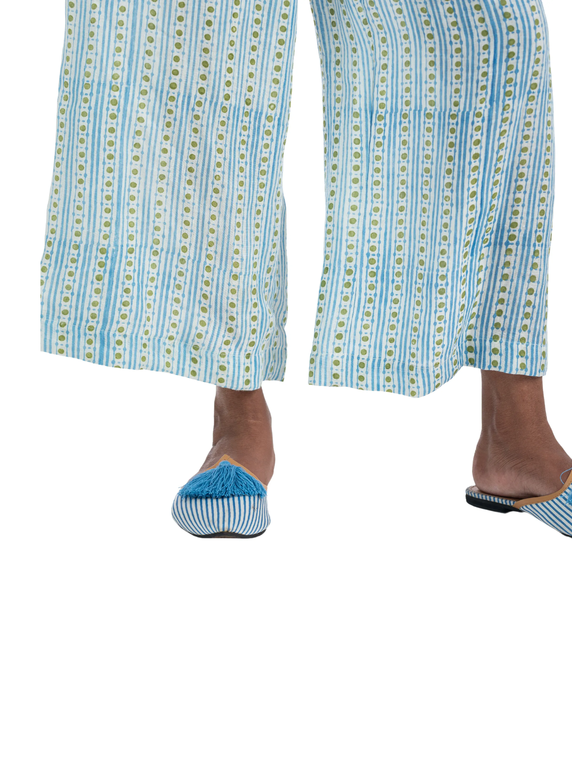 Kim Crop Pants In Dora Blue Green