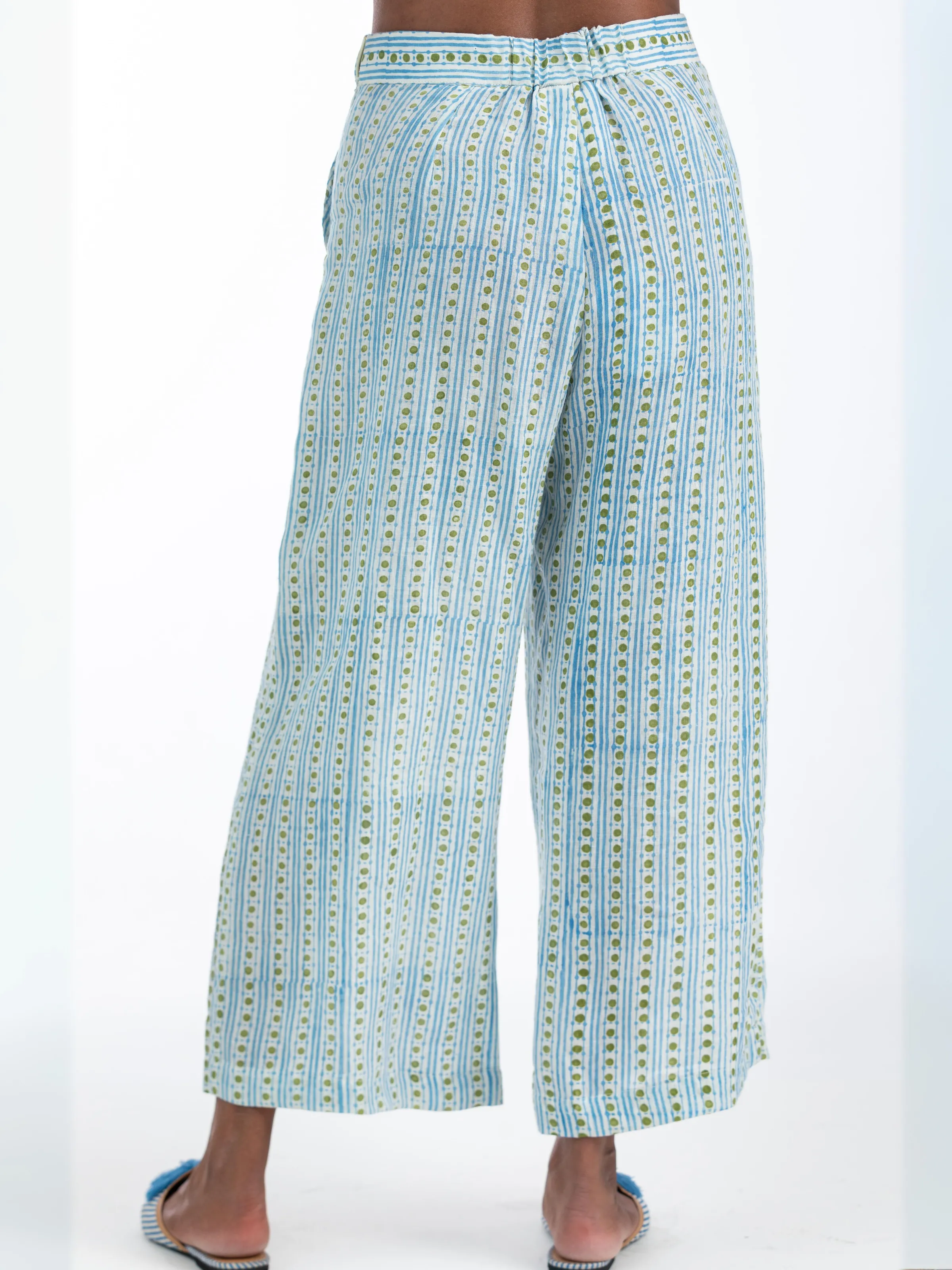 Kim Crop Pants In Dora Blue Green