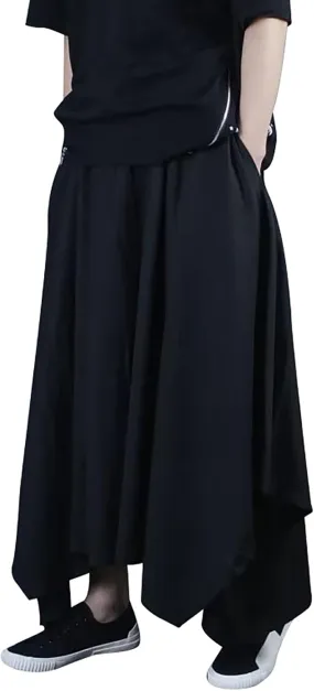 Men's Casual Skirt Pants Loose Wide Leg Harem Pant Japanese Style Kendo Culottes Summer Style Sport Comfy Trousers