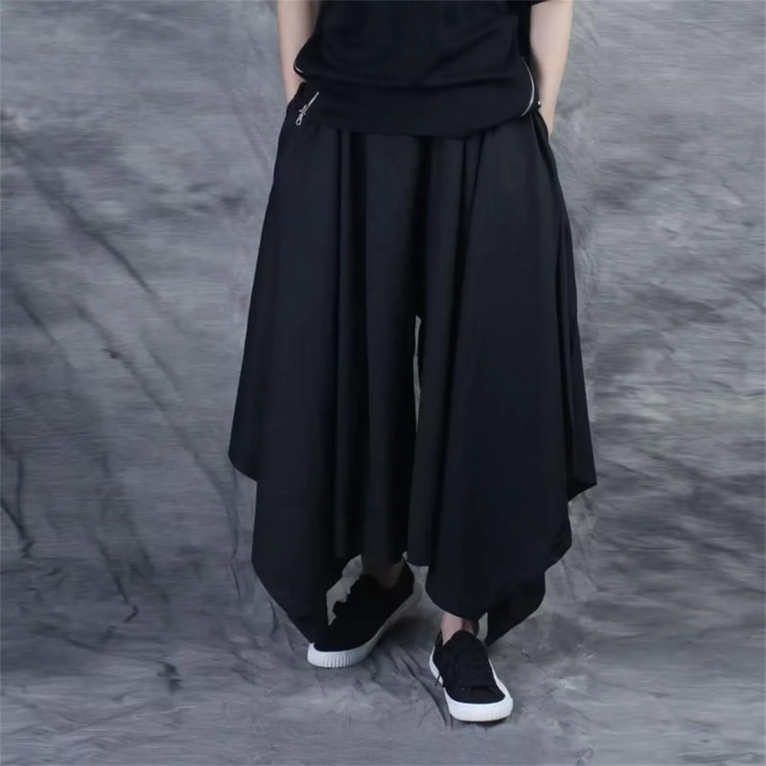 Men's Casual Skirt Pants Loose Wide Leg Harem Pant Japanese Style Kendo Culottes Summer Style Sport Comfy Trousers