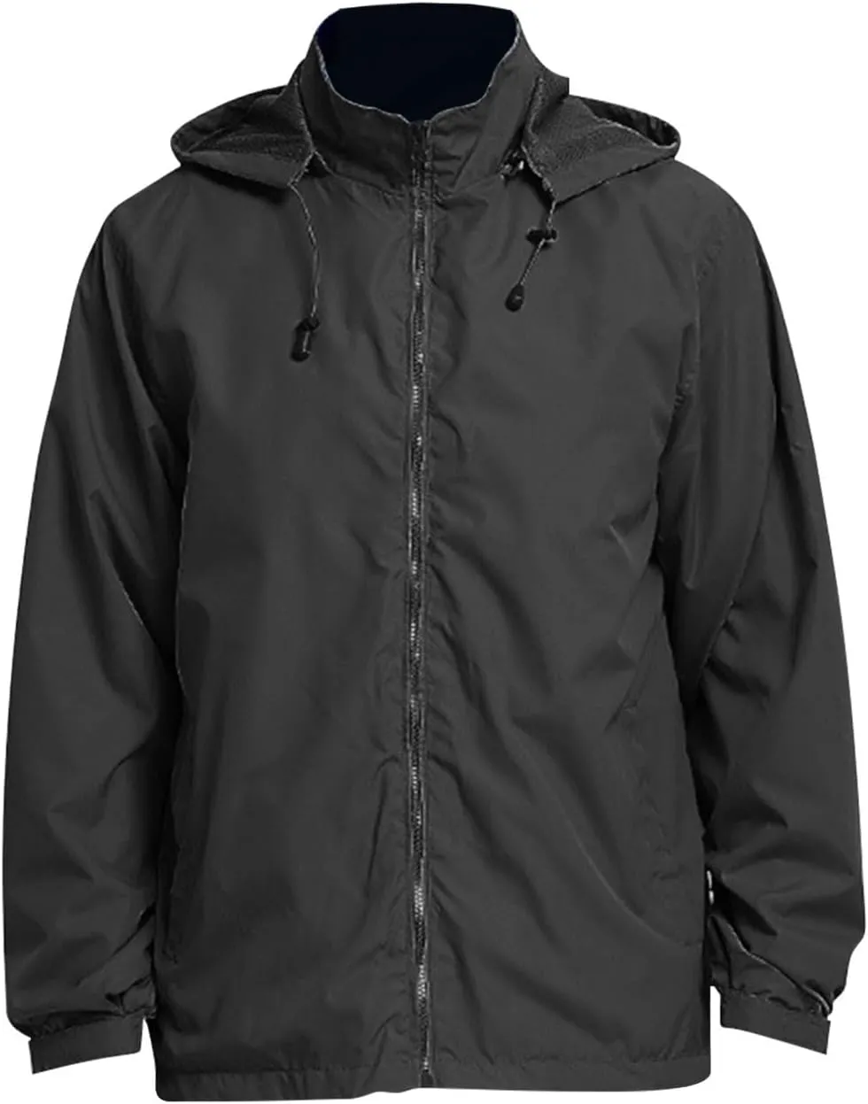 Mens Rain Jacket Mesh Breathable Lightweight Raincoat Waterproof with Removable Hood Windbreaker Travel Hiking Jacket
