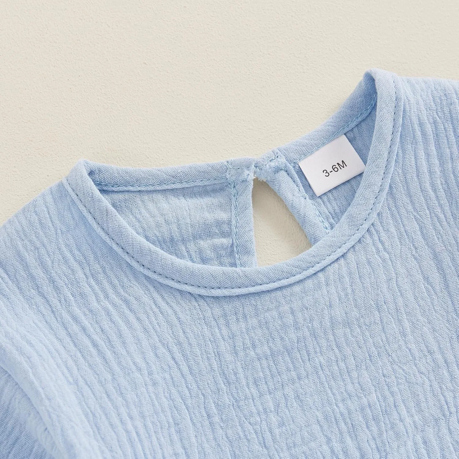 Merqwadd Baby Boy Girl Bubble Romper Infant Oversize Plain Crewneck T-Shirt Bodysuit Tops