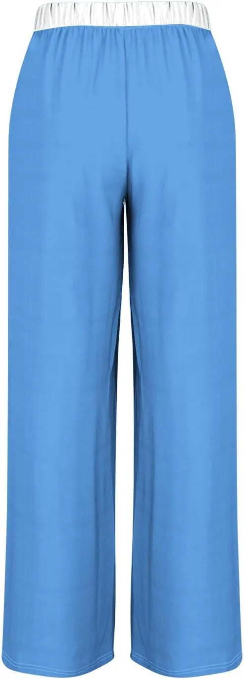 Palazzo Pants for Women High Waisted Wide Leg Casual Pants Lightweight Straight Leg Trousers with Pockets
