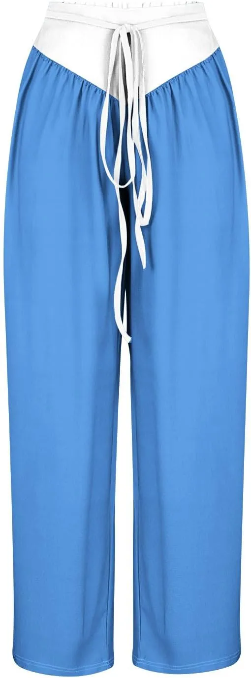 Palazzo Pants for Women High Waisted Wide Leg Casual Pants Lightweight Straight Leg Trousers with Pockets