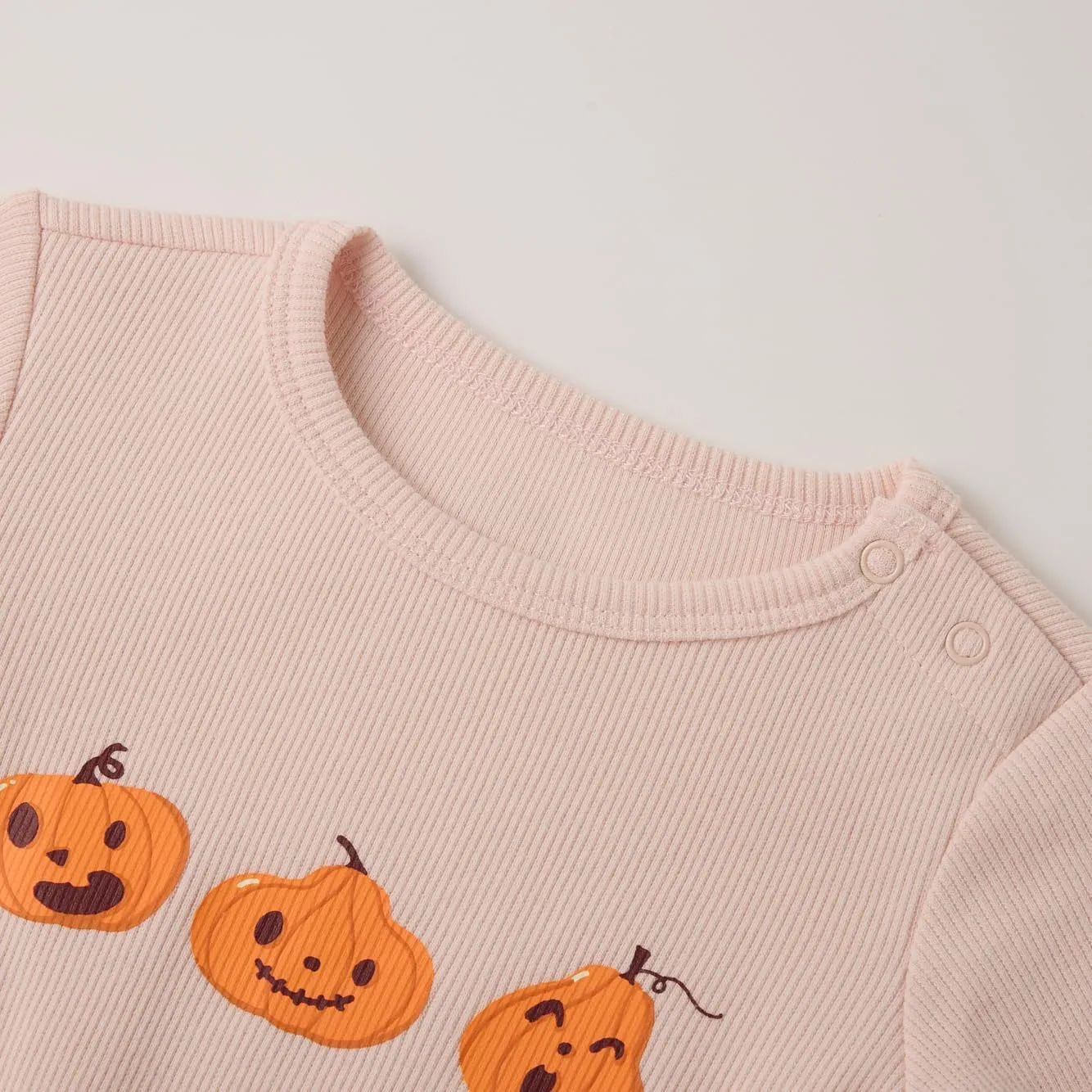 Plant-Dyed Organic Baby Girl Long Sleeve Pumpkin Bodysuit Halloween Baby Romper Clothes