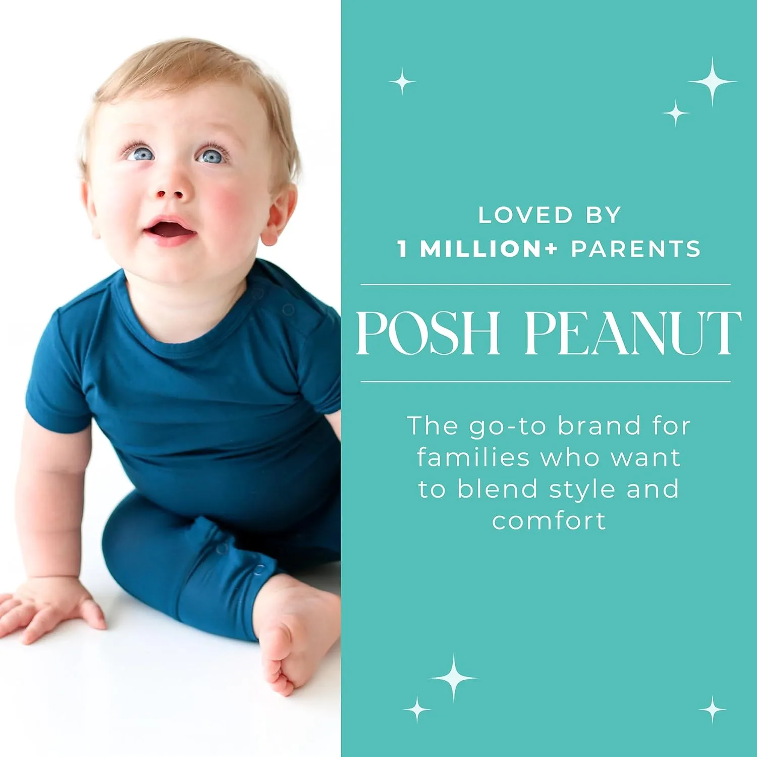 Posh Peanut Baby Romper with Snap Closure - Henley Short Sleeve Baby Boy Outfits - Soft Viscose Baby Pajamas Made from Bamboo