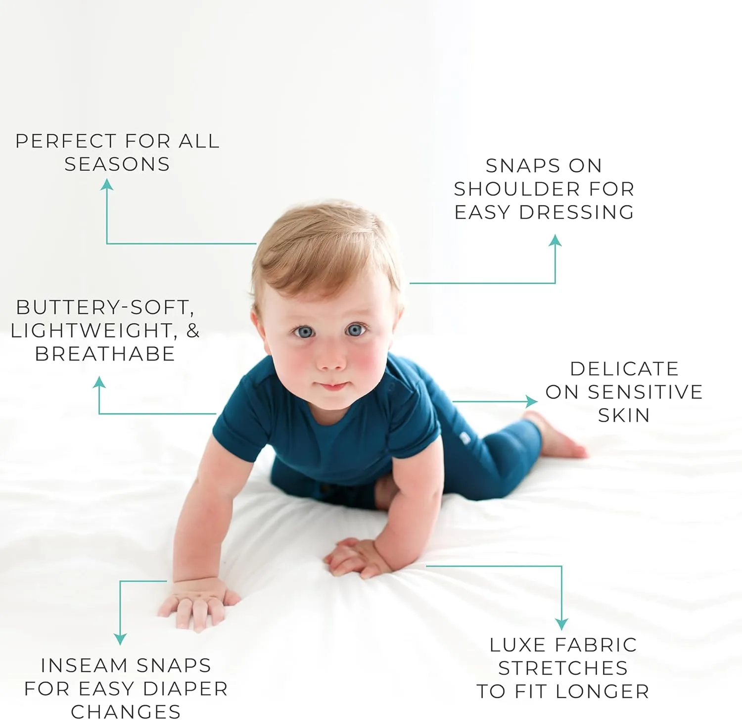 Posh Peanut Baby Romper with Snap Closure - Henley Short Sleeve Baby Boy Outfits - Soft Viscose Baby Pajamas Made from Bamboo