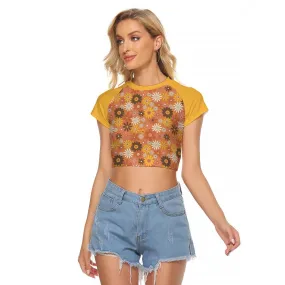 Retro Top, 70s Style Top, 70s Crop top Style, Retro Crop Top, Crop Tops, Tops Women, Crop Tops for Women, Floral Crop Top, Women's T-shirt