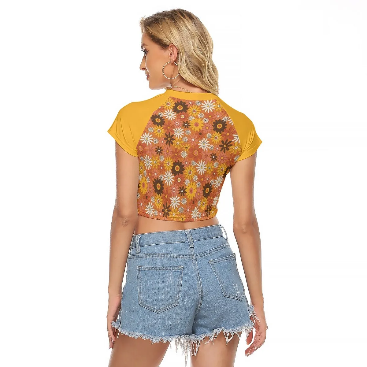 Retro Top, 70s Style Top, 70s Crop top Style, Retro Crop Top, Crop Tops, Tops Women, Crop Tops for Women, Floral Crop Top, Women's T-shirt