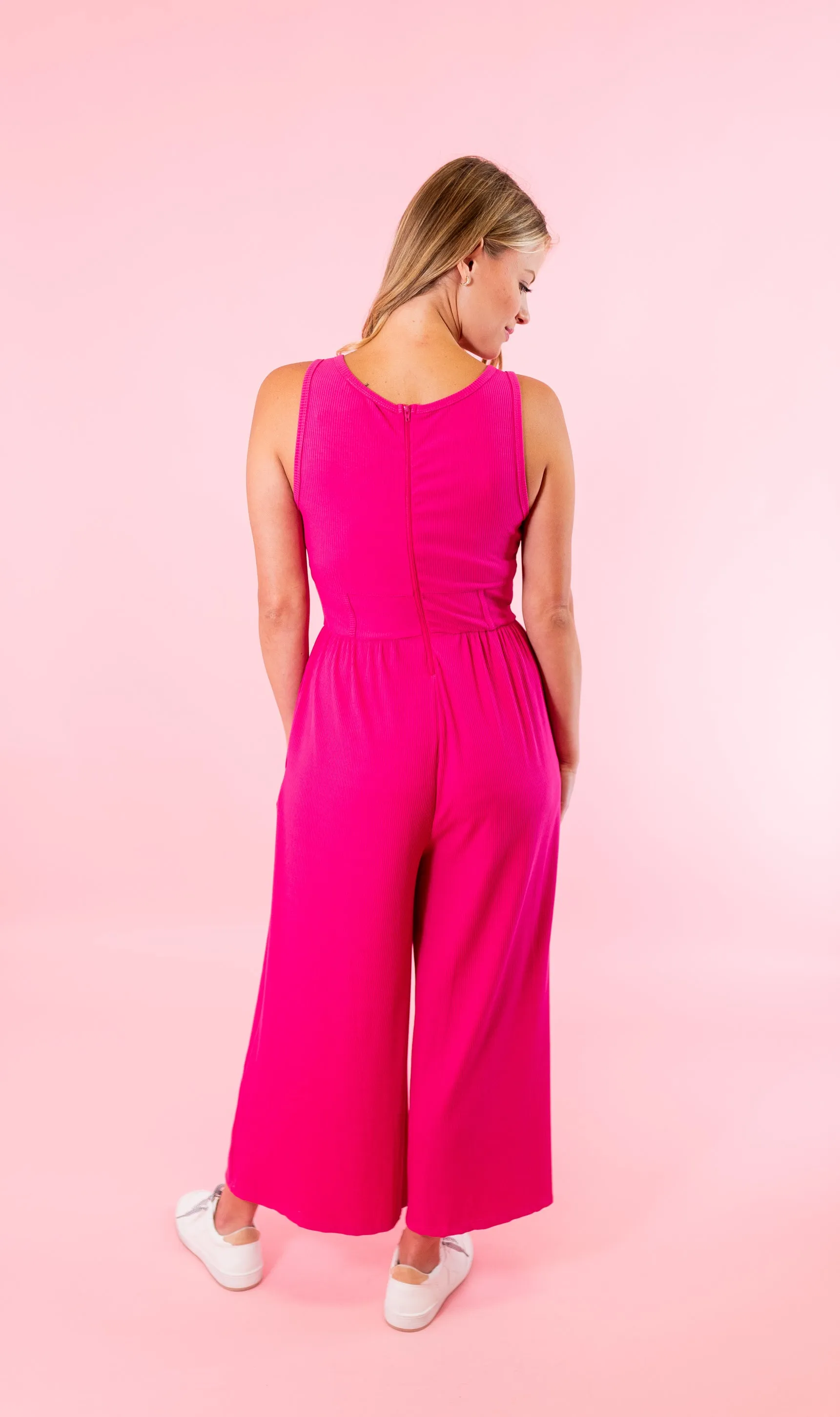 Ribbed Sleeveless Jumpsuit