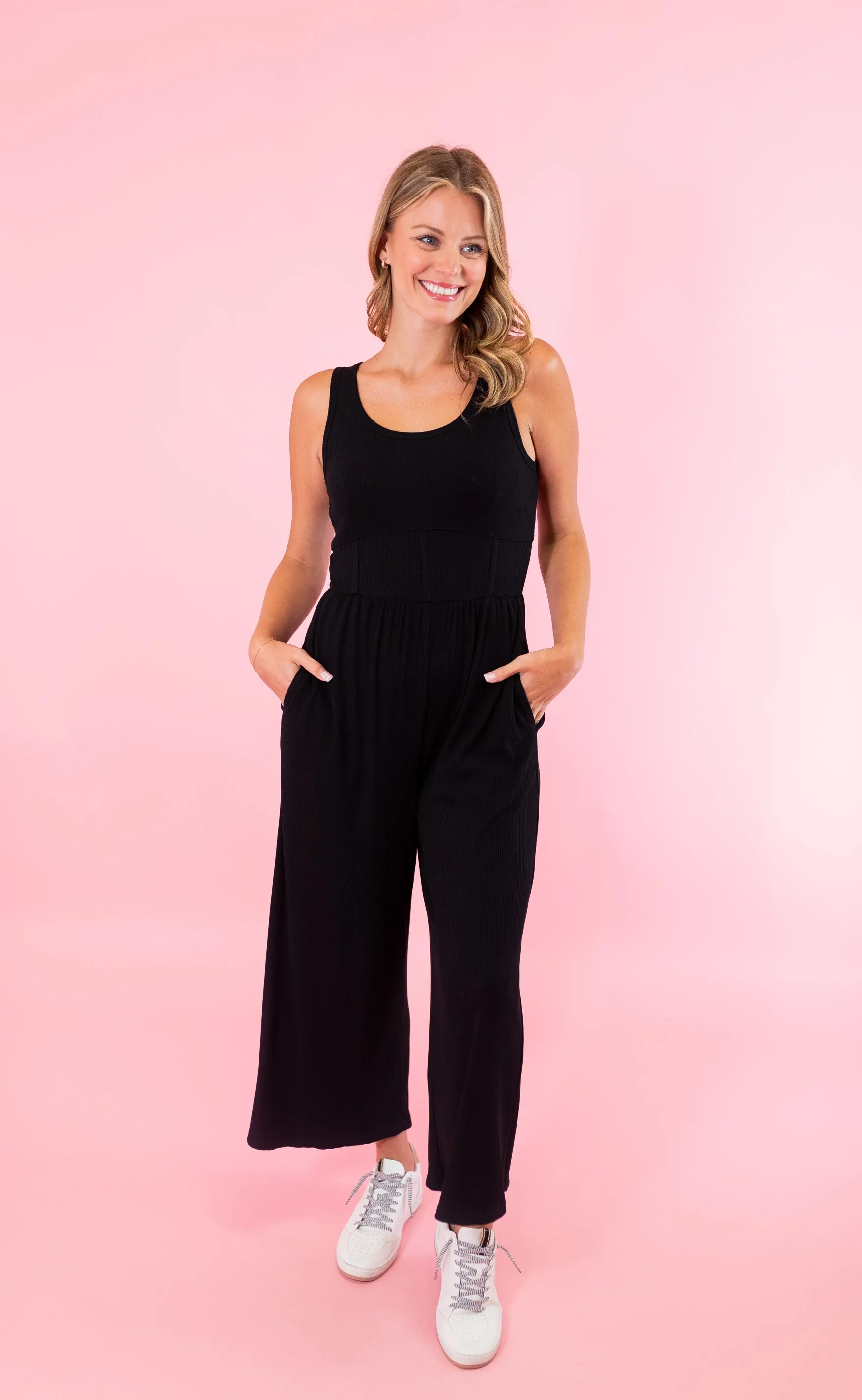 Ribbed Sleeveless Jumpsuit