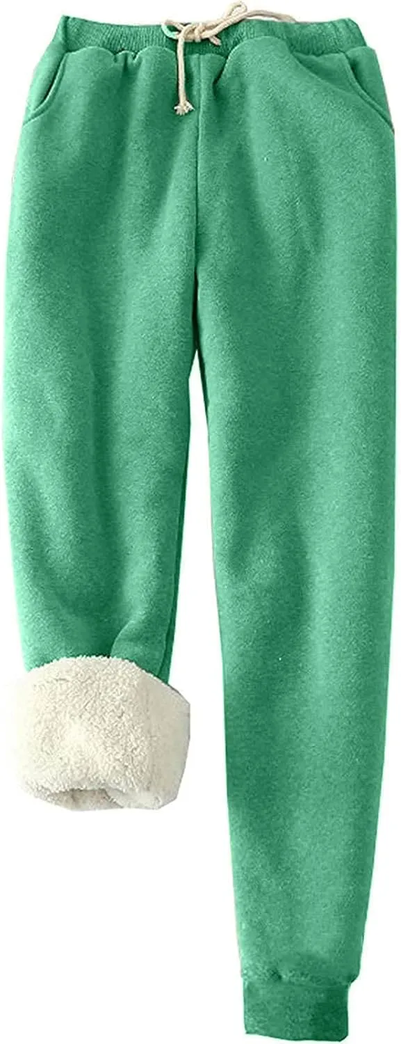 Ruziyoog Women's Fleece Lined Sweatpants Soft Warm Drawstring Joggers Comfortable Casual Lounge Pants with Pockets