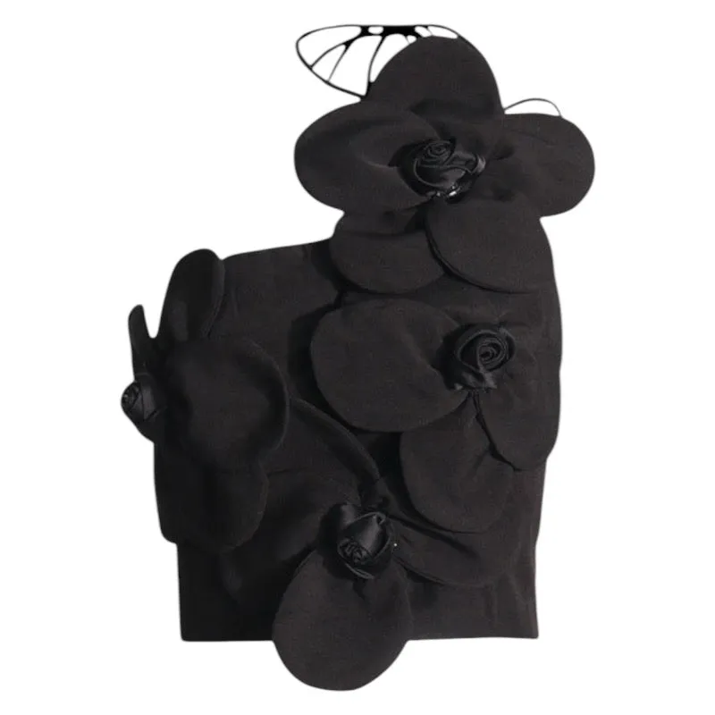 Stacy 3D Floral Decor Crop Top