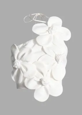 Stacy 3D Floral Decor Crop Top