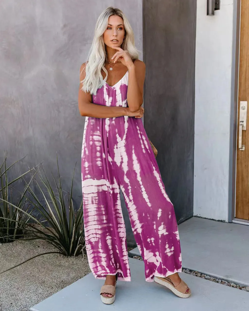 The Sandra Tie-Dye Loose Jumpsuit for Women