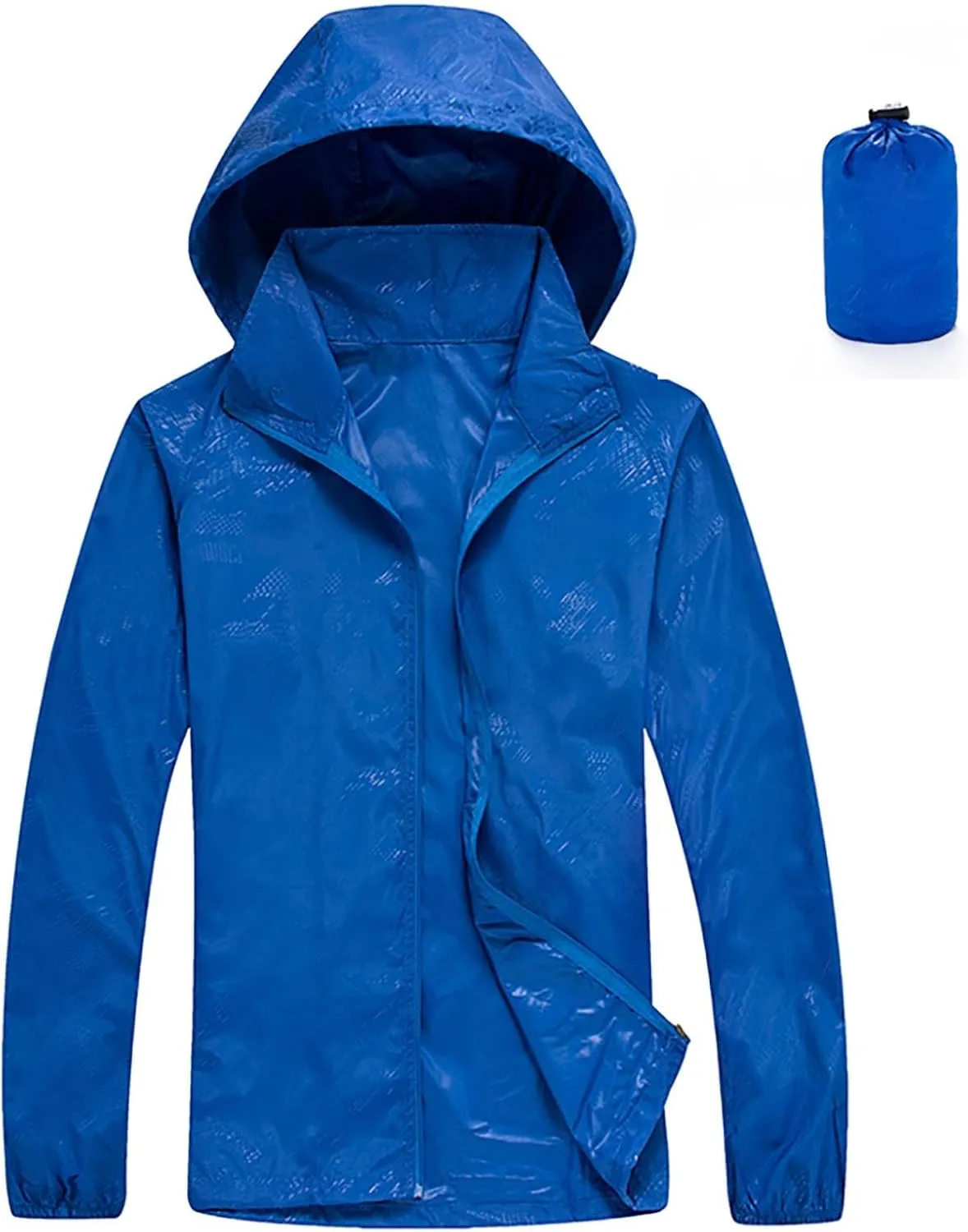 Unisex UPF 50  Sun Protection Jacket Ultra Light Thin Breathable Packable Outdoor Jacket Hoodie Waterproof Rain Coat