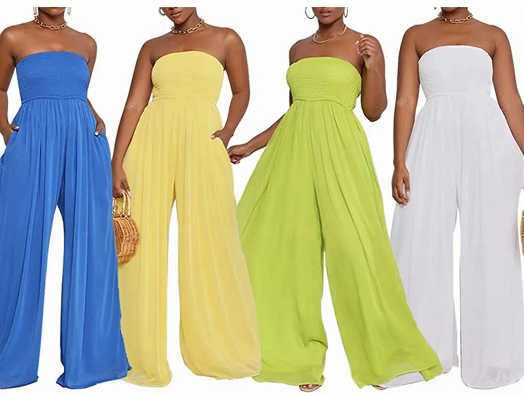 Wild Free Yellow Off Shoulder Loose Fit with Pockets Jumpsuit