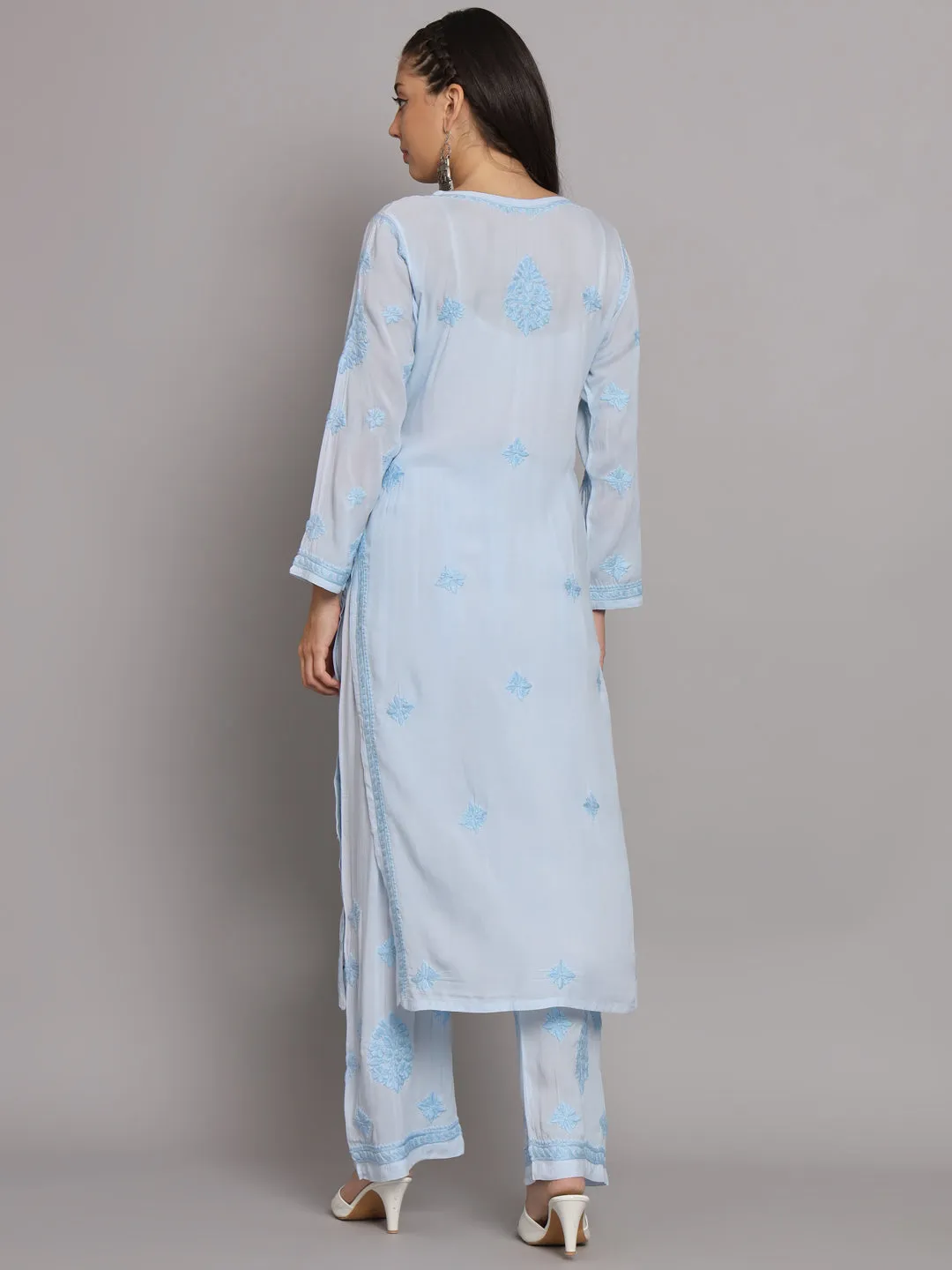 Women Hand Embroidered Chikankari Modal Kurta Set-PC3677