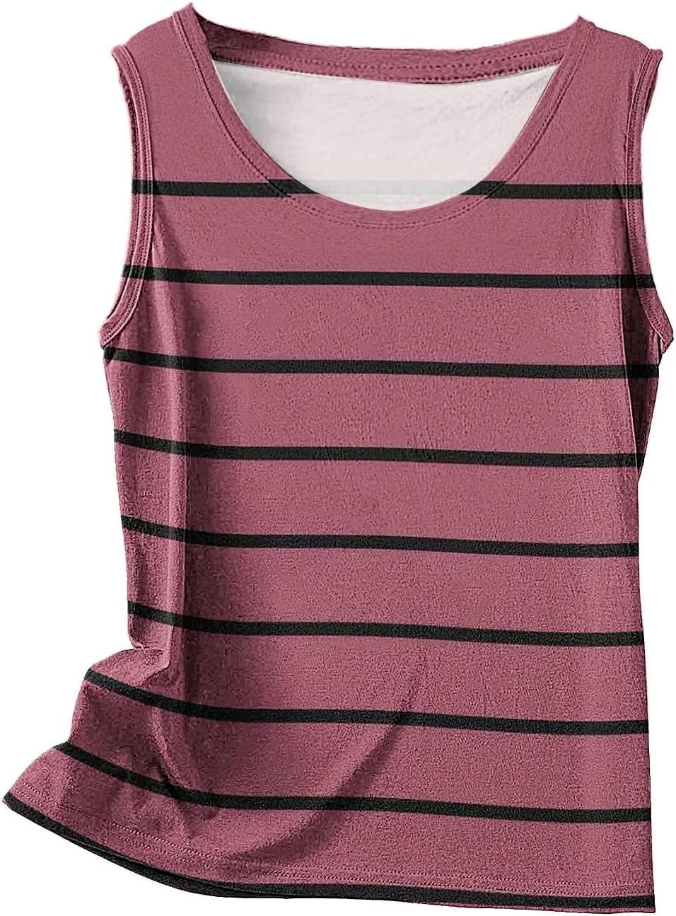 Women Striped Casual Loose Tank Tops, Summer Sleeveless Crewneck Daily Shirts Soft Breathable Going Out Trendy Clothes