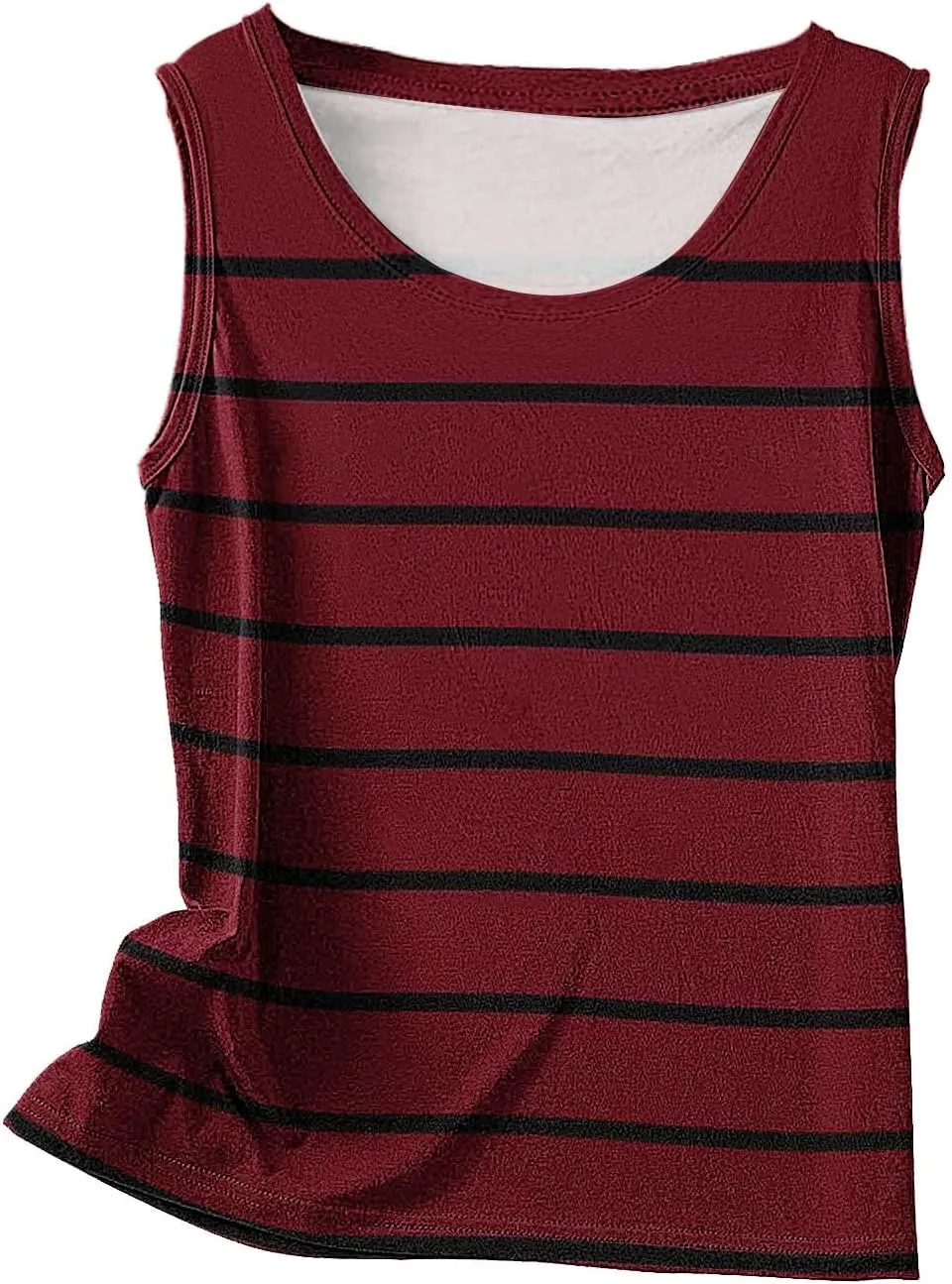 Women Striped Casual Loose Tank Tops, Summer Sleeveless Crewneck Daily Shirts Soft Breathable Going Out Trendy Clothes