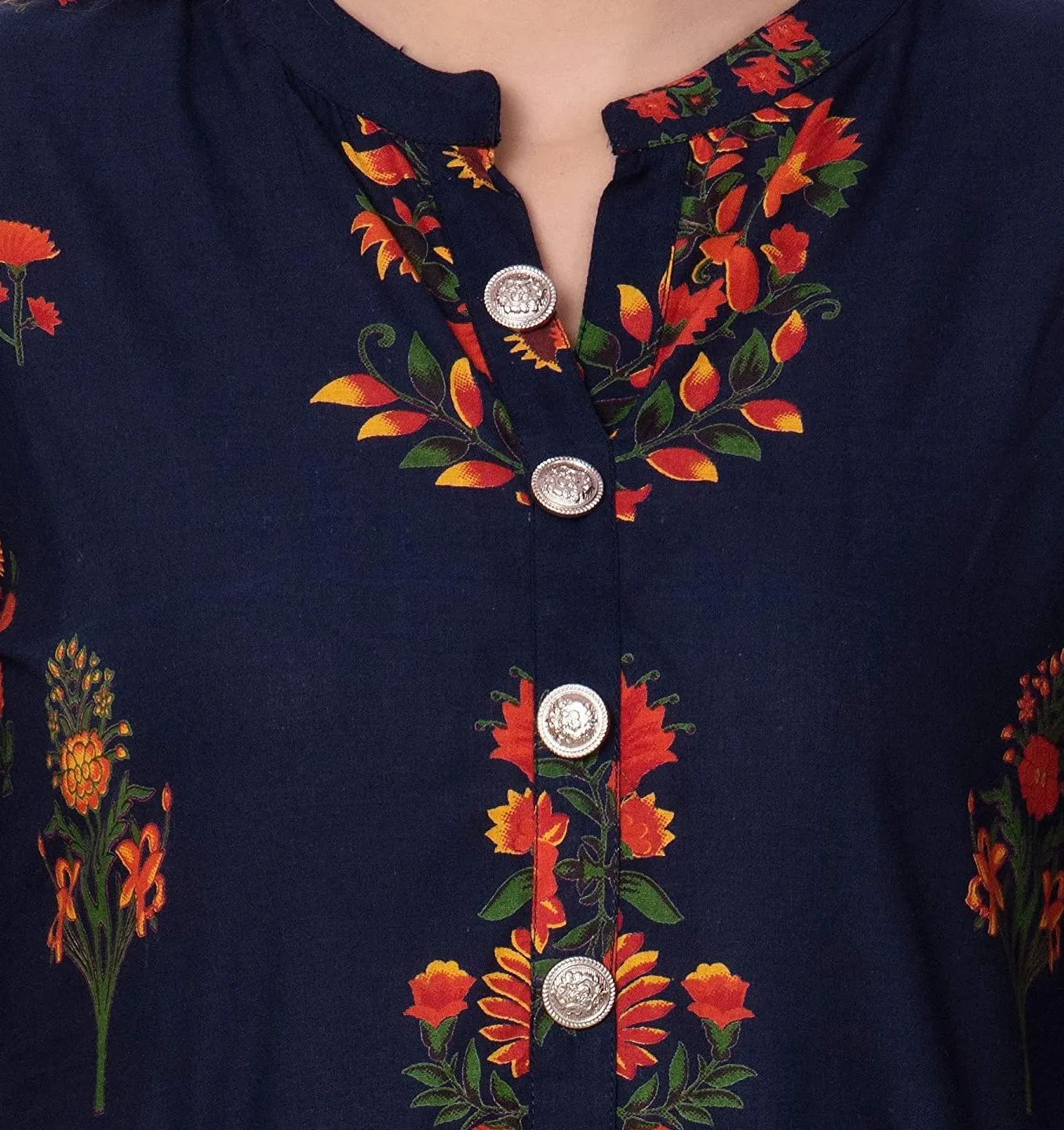 Womens Printed Cotton Anarkali kurta