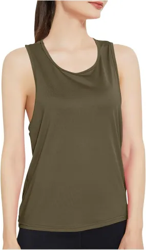 Women's Summer Sports Workout Tank Tops, Fashion Loose Comfy Racerback Sleeveless Breathable Yoga Shirts